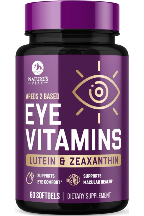 Eye Vitamins Supplements - 3x Strength Eye Health Vitamin with Lutein and Zeaxanthin - Vision Macular Health & Dry Eyes Support With Zinc, Vitamins C E & Minerals, Bottled in USA - 60 Capsules