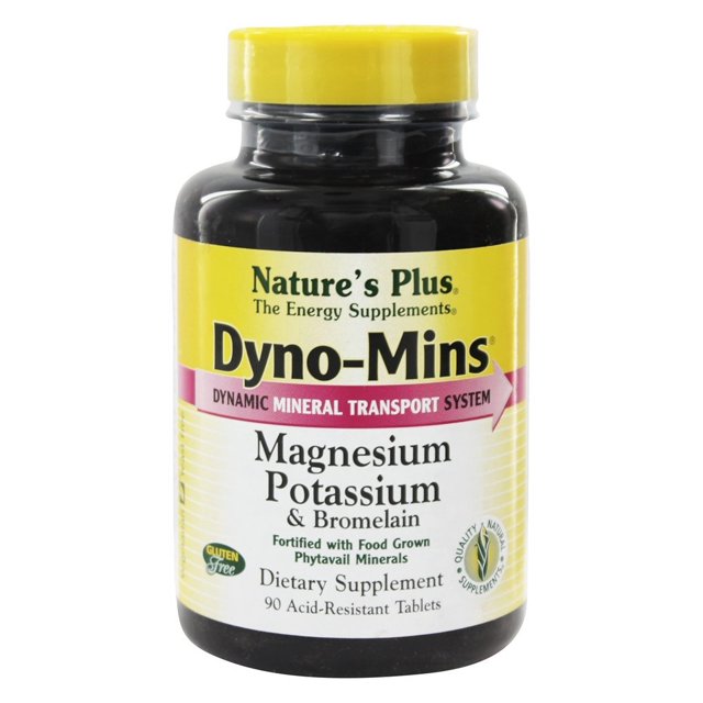 Nature's Plus DynoMins Magnesium, Potassium, Bromelain 90 Tablets
