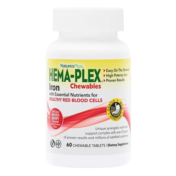 Nature's Plus Hema-Plex, Mixed Berry, 60 Chewables