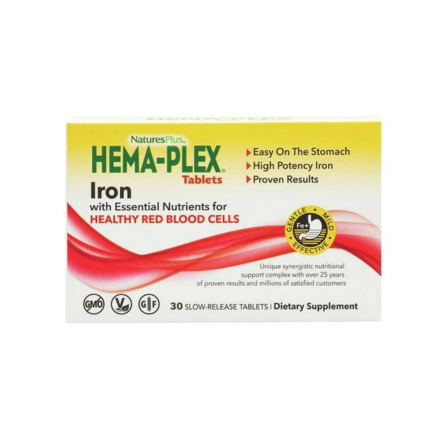 Nature's Plus - Hema-Plex Pills for Total Blood Health, Sustained ...