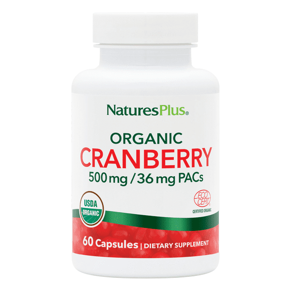 NaturesPlus Organic Cranberry 500 mg - 60 Capsules - 30 Servings