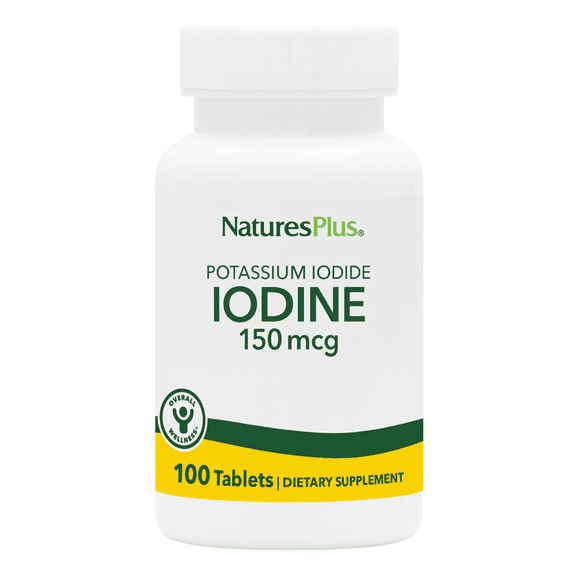 NaturesPlus Potassium Iodide - 150 mcg, 100 Tablets - 100 Servings