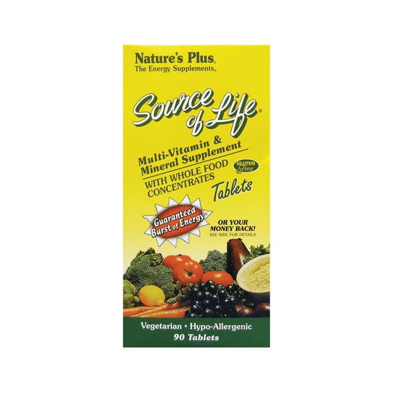 Nature's Plus Source of Life Multi-Vitamin and Mineral Supplement 90 Tablet