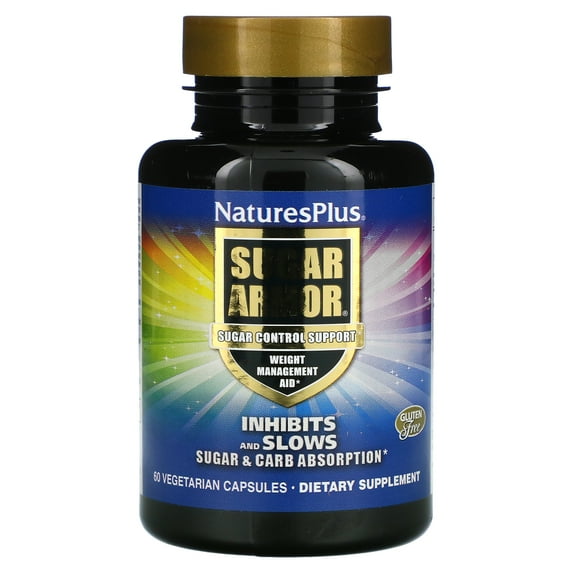 Nature's Plus - Sugar Armor Sugar Blocker Weight Loss Aid - 60 Vegetarian Capsules