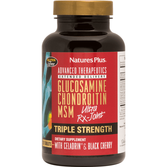 Nature's Plus Triple Strength Ultra RX Joint Glucosamine/Chondroitin/MSM/with Celadrin Cherry Flavor 120 Tablet