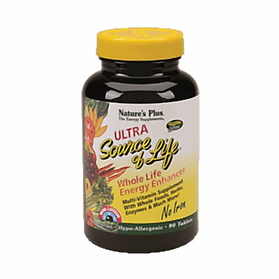 Nature's Plus Ultra Source of Life Whole Life Energy Enhancer with Lutein No Iron -- 90 Tablets