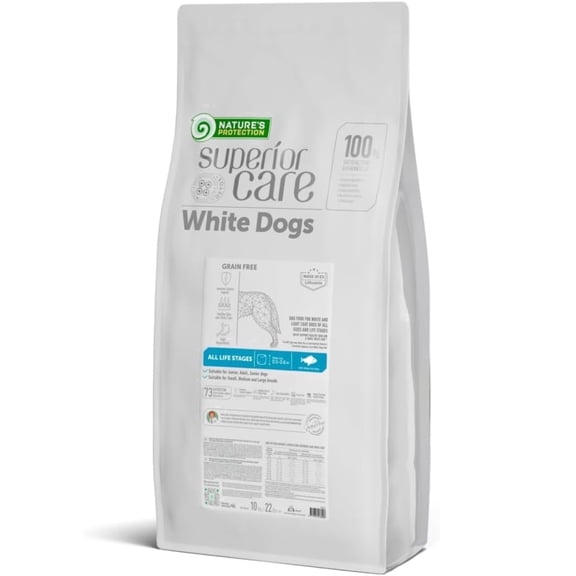Nature's Protection Superior Care Dry Dog Food, White Coat, All Life Stages, Grain-Free White Fish, 22lb