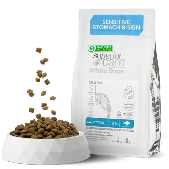 Nature's Protection Superior Care Grain Free White Fish Dry Dog Food, All Breed All Life Stages, 8.8 lb Bag