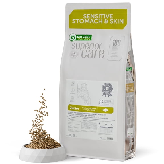 Nature's Protection Superior Care Grain Free White Fish Dry Dog Food, Small Breed Puppy, 22 lb Bag