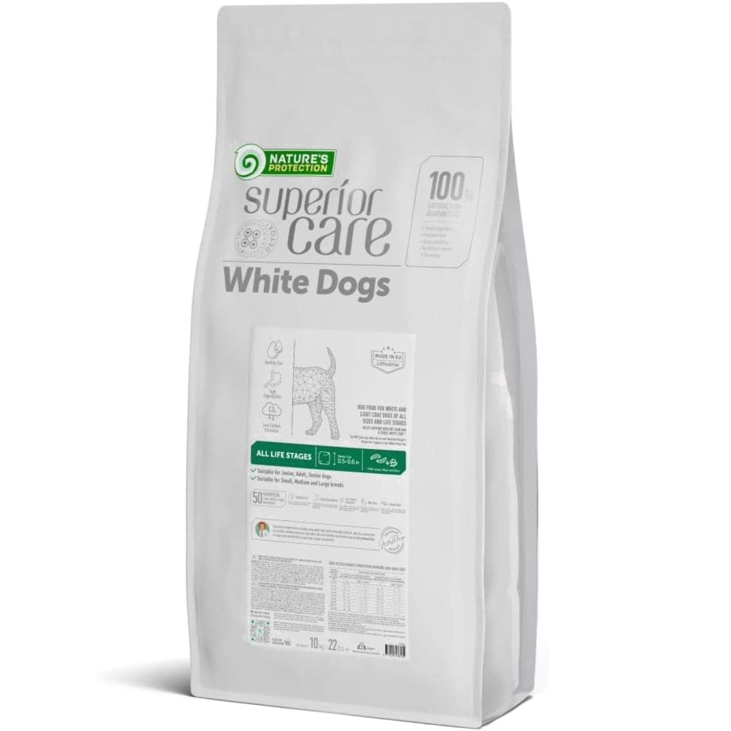 ドッグフード NATURE'S PROTECTION SUPERIOR CARE 4kg Nature's Protection Superior Care Dry Dog Food, White Coat, All