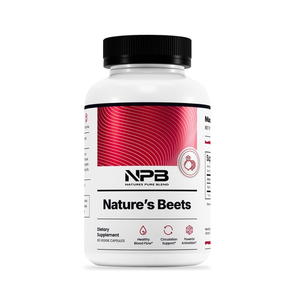 Nature's Pure Blend Organic Beets I Support Blood Flow, Blood Pressure, Heart Health I Energy Booster, L Arginine