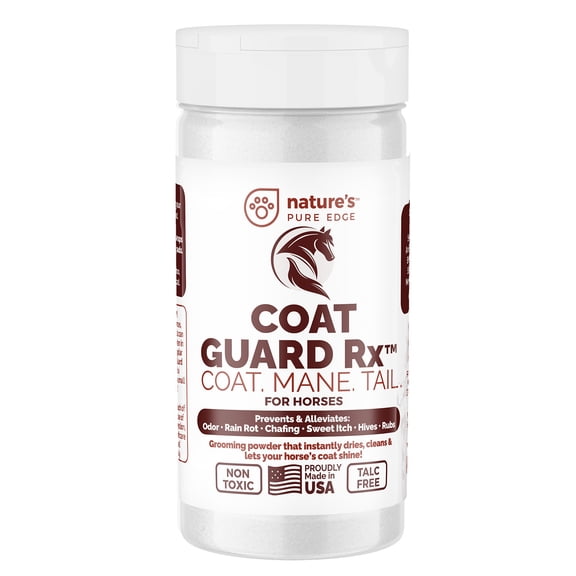 Nature's Pure Edge Dry Shampoo Powder Coat Guard for Horses, Peppermint Scent, 16 oz