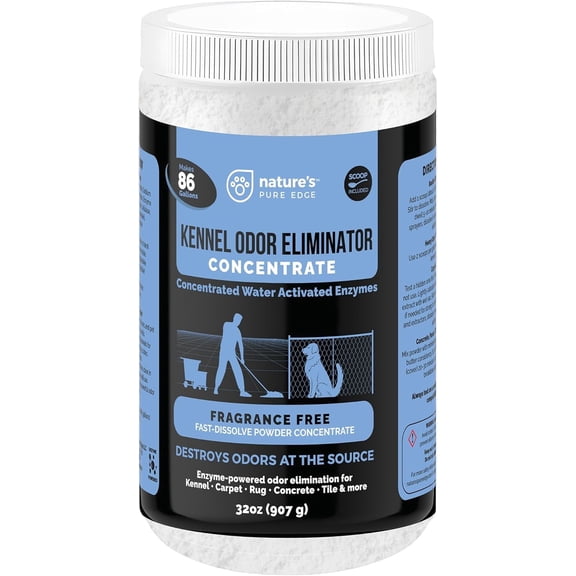 Nature's Pure Edge Enzyme Powder Concentrate Makes 86 Gallons - Professional Use for Kennel and Pet Odor Elimination - Removes Urine Poop from Carpets Floors - Fragrance Free