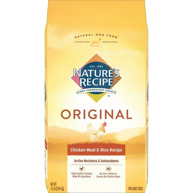 Nature's Recipe Adult Chicken Meal & Rice Recipe Dry Dog Food, 4.5 ...