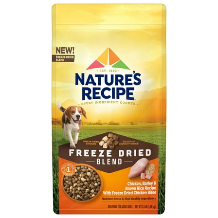 Nature’s Recipe Freeze Dried Chicken, Barley & Brown Rice Dog Food 3.5 lb Bag