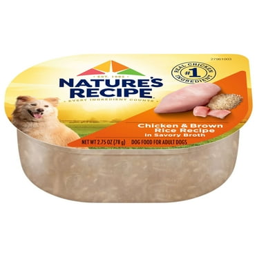 Nature’s Recipe Chicken & Brown Rice Recipe in Savory Broth Wet Dog Food, 2.75 oz. Cup