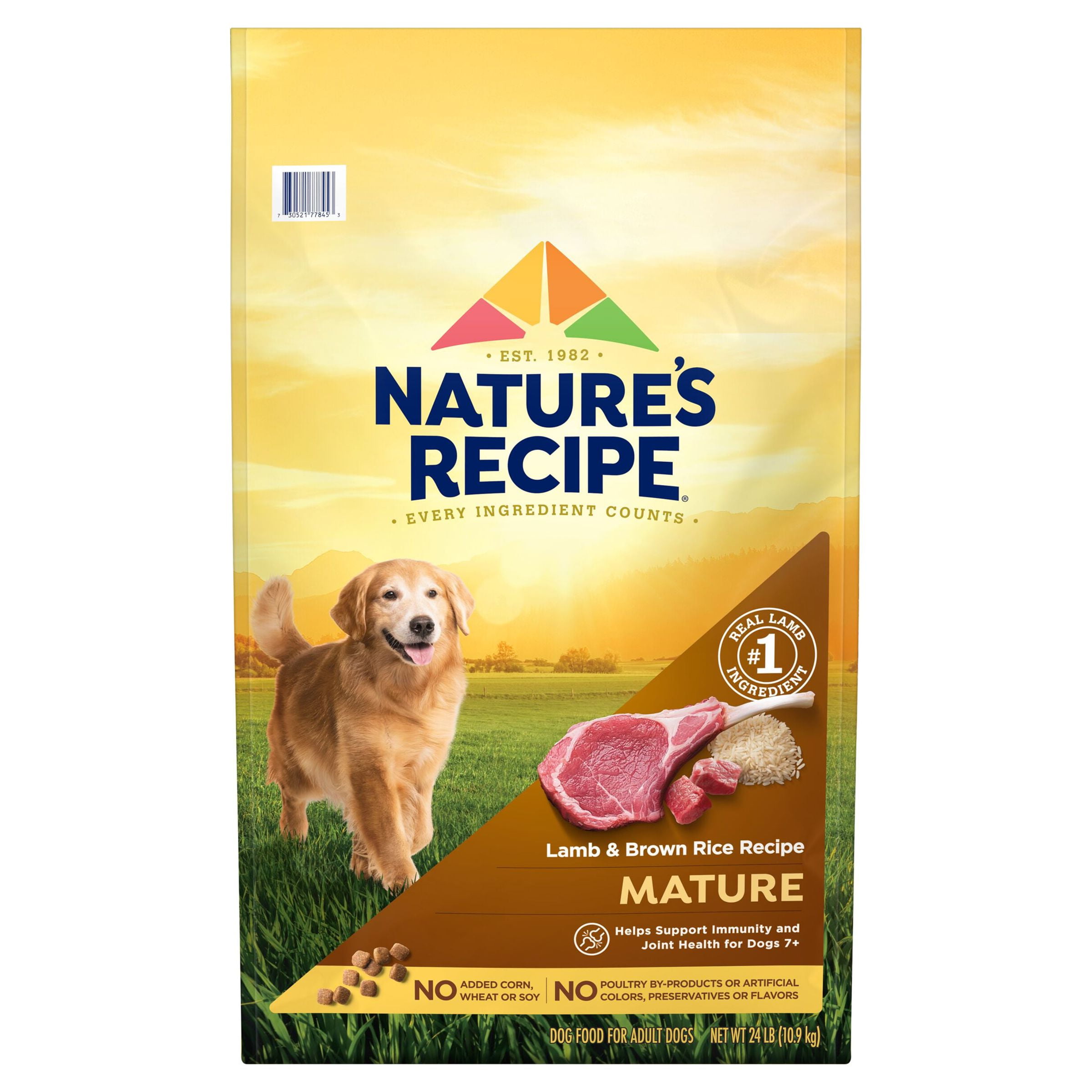 Nature′s Recipe Dry Dog Food, Mature Lamb & Brown Rice Recipe, 24 lb