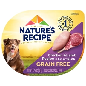 Nature's Recipe Grain Free Chicken & Lamb in Savory Broth Wet Dog Food, 2.75 oz Cup