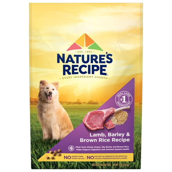 Nature's Recipe Lamb, Barley & Brown Rice Adult Dry Dog Food, 12 lb Bag