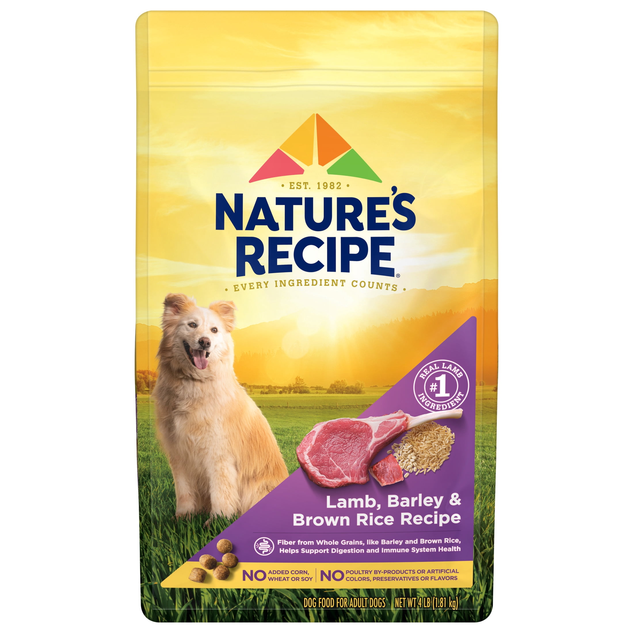 Nature's Recipe Lamb, Barley & Brown Rice Adult Dry Dog Food, 4 lb. Bag