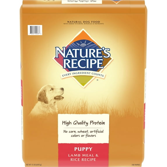 Nature's Recipe Lamb Meal & Rice Recipe Dry Puppy Food, 15 Pounds