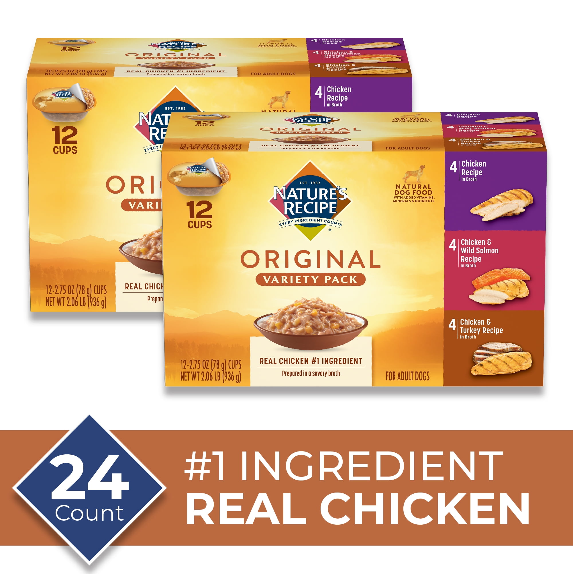 Nature's Recipe Original Variety Pack, Wet Dog Food, 2.75Ounce, 12