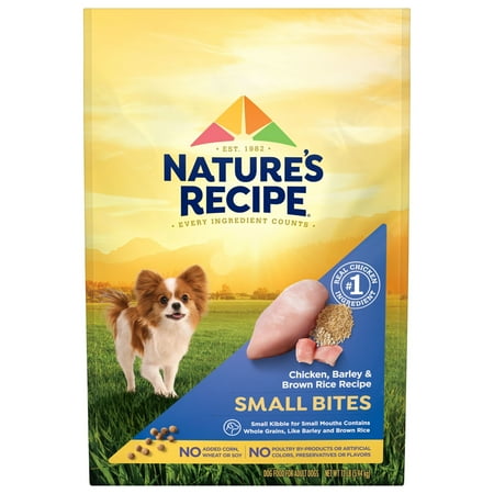 Nature’s Recipe Small Bites Chicken & Rice Recipe Dry Dog Food for Small Dogs, 12 lb Bag