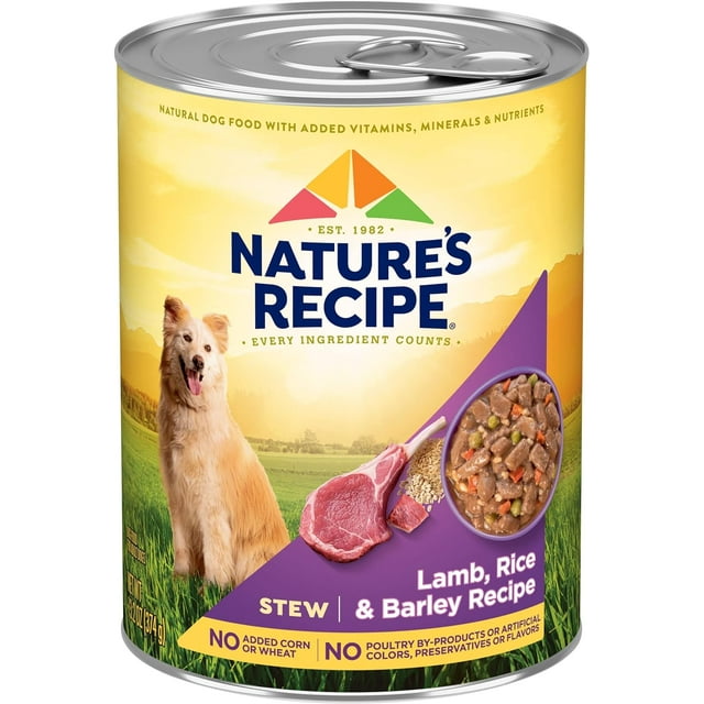 Nature’s Recipe Stew Lamb, Rice & Barley Recipe Wet Dog Food, 13.2 oz