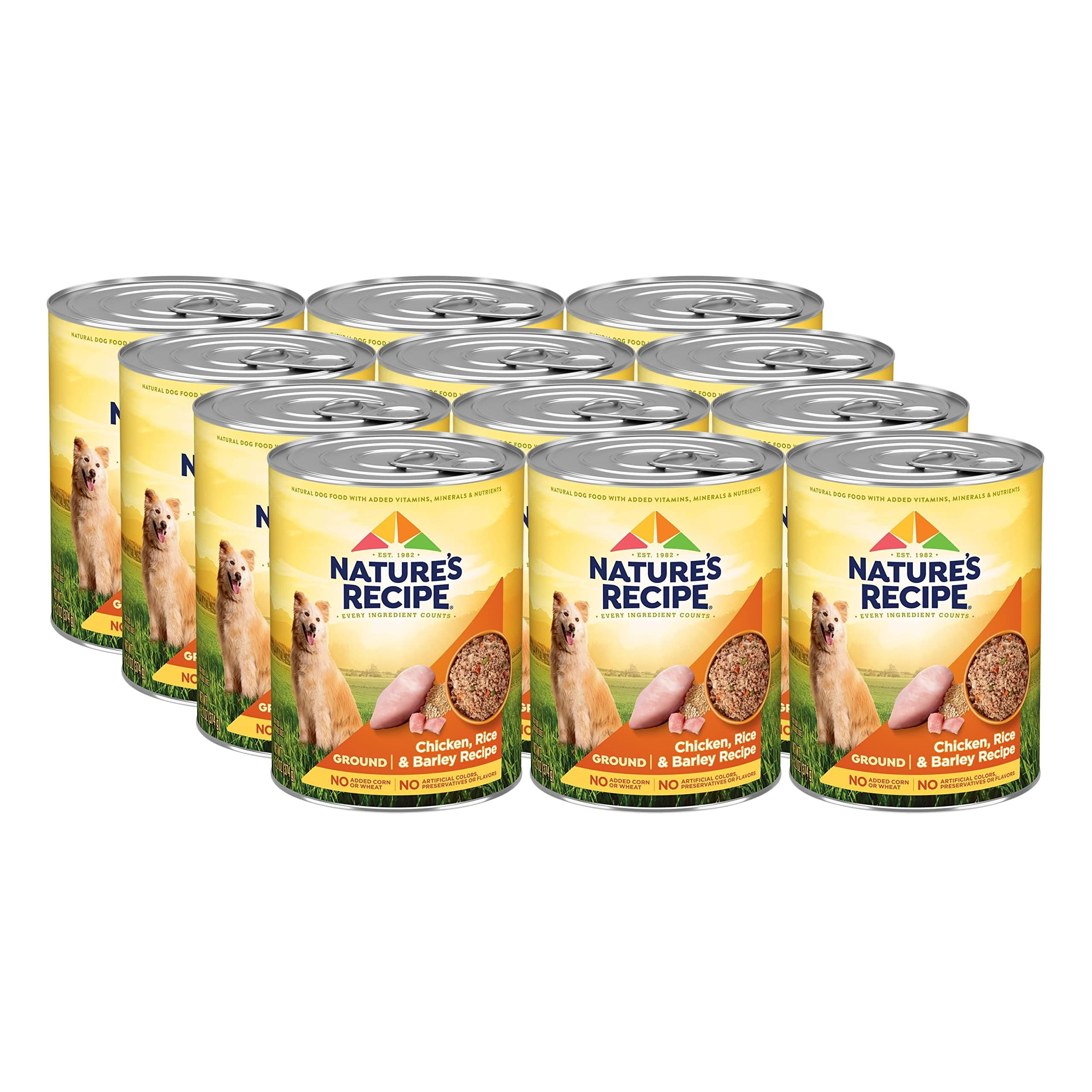 Nature's Recipe Wet Dog AIF4 Food, Chicken, Rice & Barley Recipe Ground