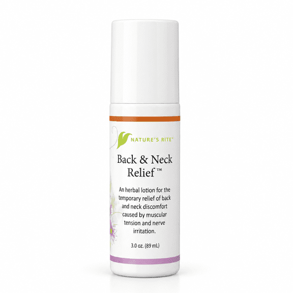 Natures Rite Back and Neck Relief Roll-On, Fast-Acting Cooling & Soothing Formula for Targeted Relief
