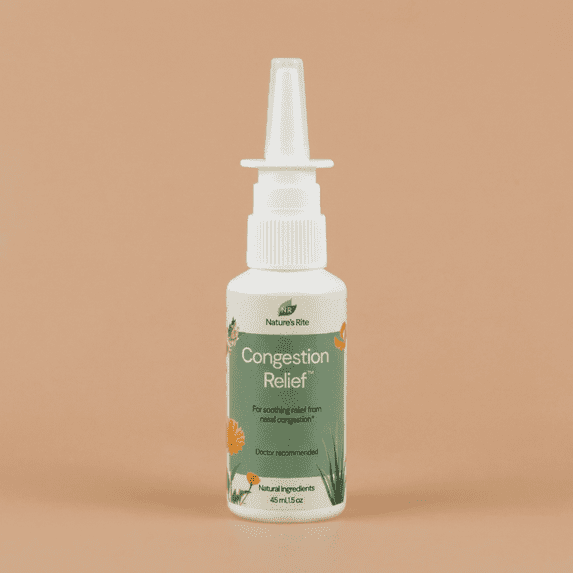 Nature's Rite Congestion Relief – Nasal Spray for Sinus & Allergy Support, 1.5 oz (45 mL) – Non-Addictive, Natural Formula