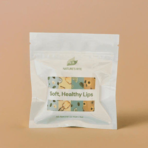 Nature's Rite Handmade Lip Balm Set  4 Natural Flavors  Deep Moisture for Soft, Hydrated Lips  All-Natural Ingredients  Perfect for Daily Care