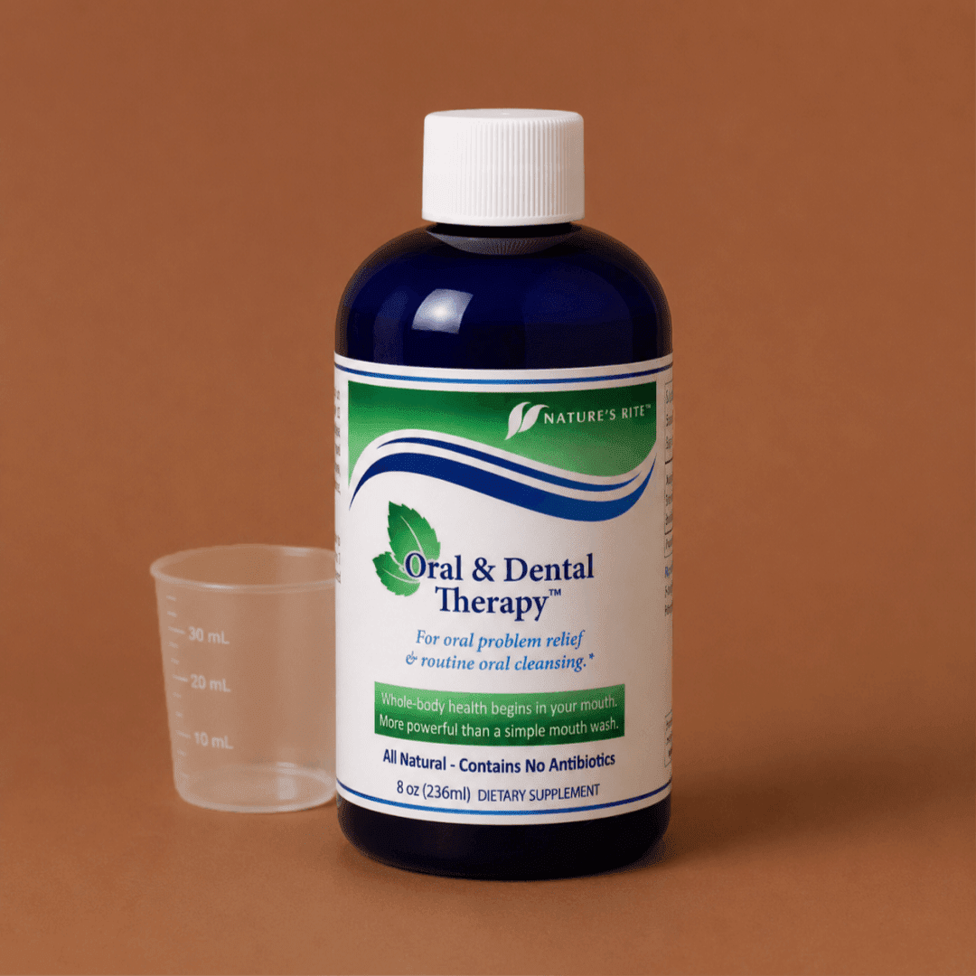 Nature's Rite Oral & Dental Therapy – Natural Mouthwash for Fresh Breath & Gum Health, Alcohol-Free Oral Care with Silver Colloid & Peppermint Oil, 236ml