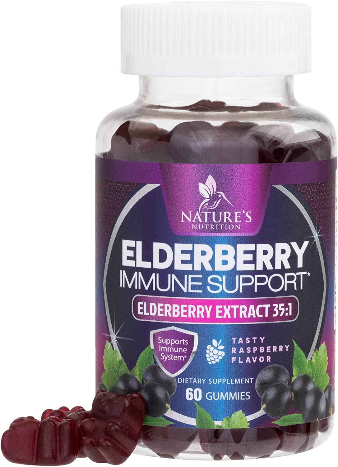 Nature’s Sambucus Elderberry Gummies, Immune Support Gummies Max 351
