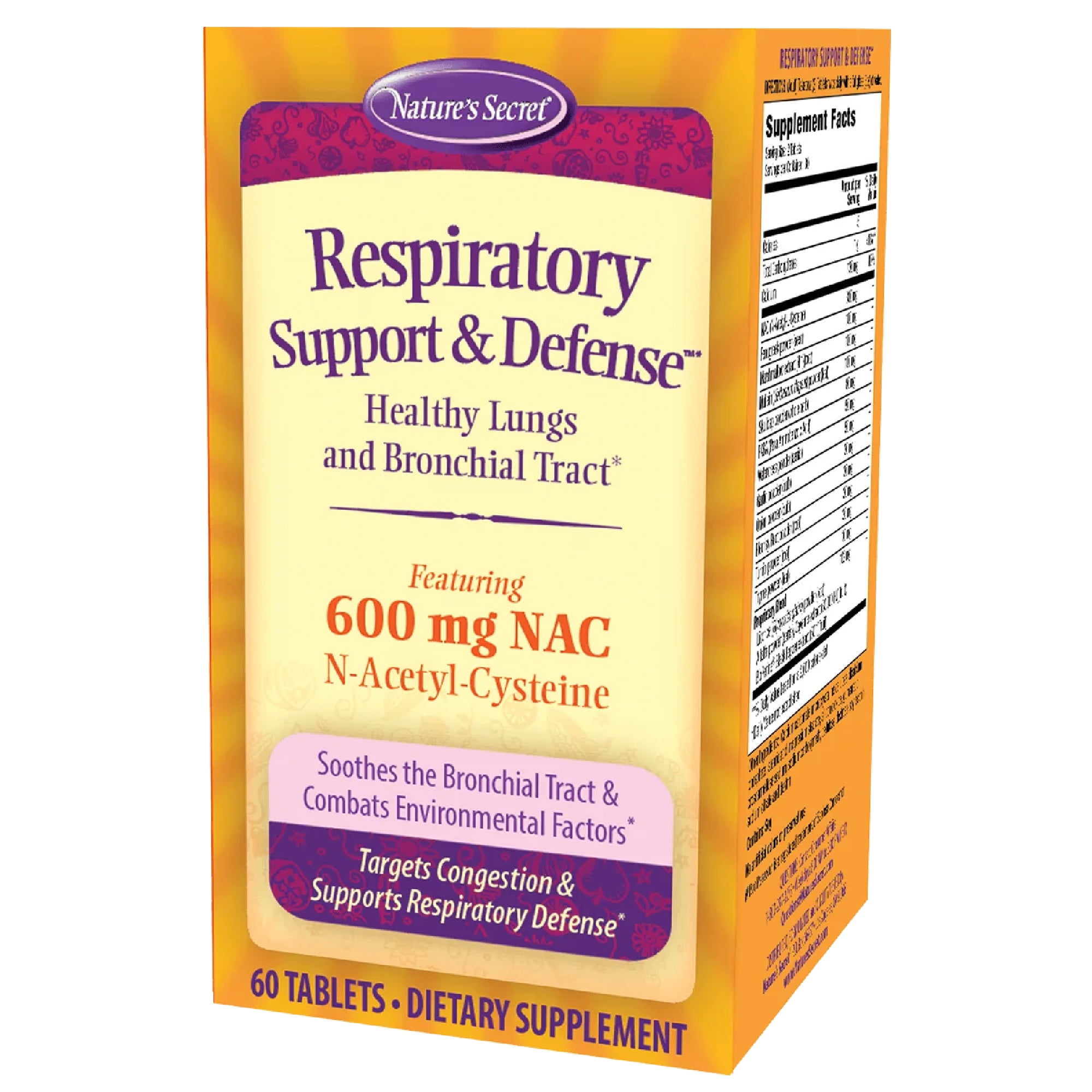Nature's Secret Respiratory Support & Defense - 60 Tablets
