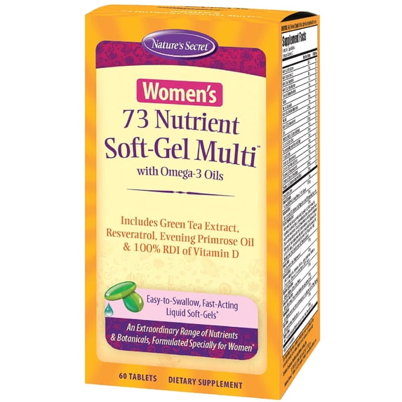 Nature’s Secret Women’s 73-Nutrient Soft-Gel Multi – 60 Liquid Soft-Gels – Complete Female Wellness Support