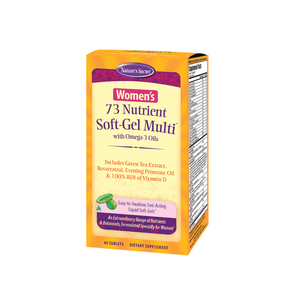 Natures Secret Womens 73-Nutrient Soft-Gel Multi 60 Liquid Soft-Gels Complete Female Wellness Support