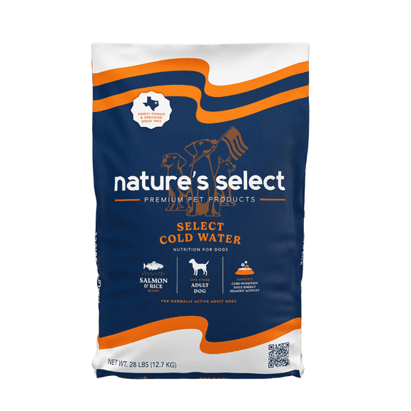 Nature's Select Cold Water Salmon & Rice Recipe, Dry Dog Food for Adults (28 lbs)