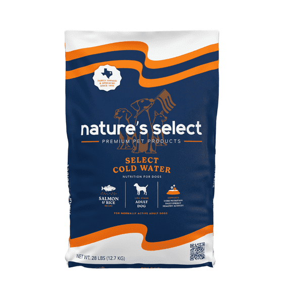 Nature's Select Cold Water Salmon & Rice Recipe, Dry Dog Food for Adults (28 lbs)