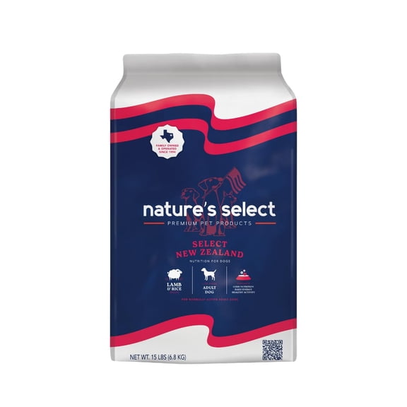 Nature's Select New Zealand Lamb & Rice Recipe Dry Dog Food for Adults (15 lbs)