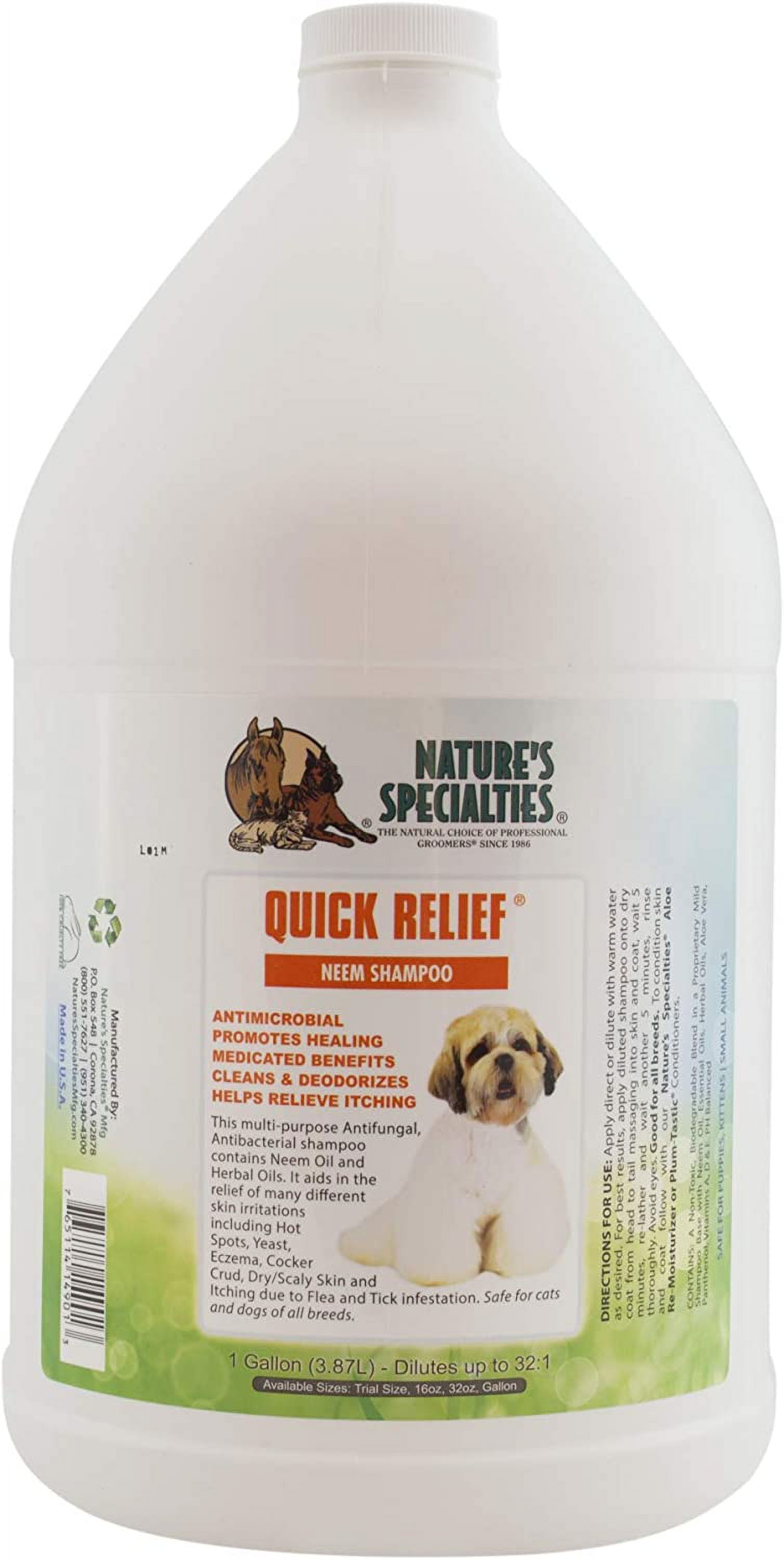 Nature's Specialties Quick Relief Neem Shampoo for Dogs Cats, NonToxic