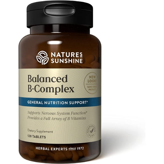 Nature's Sunshine Balanced B Complex, 120 Tablets | B Complex Vitamins to Support Digestion and Nervous System Health with Vegetarian Formula