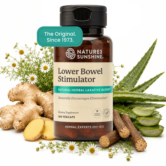 Nature's Sunshine Lower Bowel Stimulator - Helps Relieve Constipation - Cleanse & Detox Your Colon with Natural Herbal Ingredients - 25 Servings - 100 Vegcaps