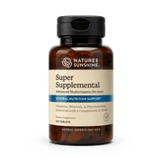 Natures Sunshine Super Supplemental w/o Iron Complete Multivitamin with Minerals, Antioxidants & More for Overall Health, Immune & Energy Support. 120 Tabs