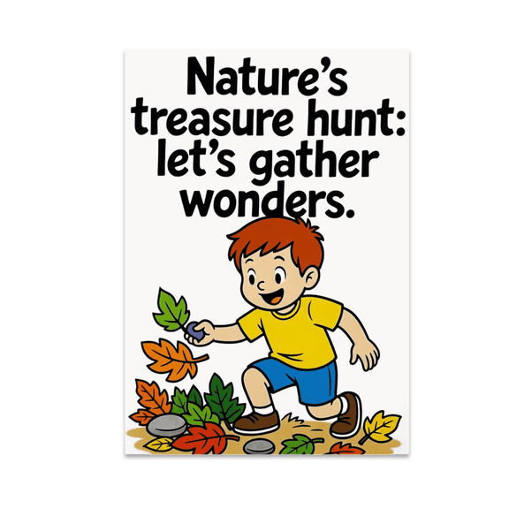 Nature's Treasure Hunt: Let's Gather Wonders - Nature Crafts Enthusiast - 13x19 Poster Print