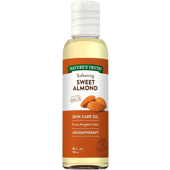 Sweet Almond Oil | 4 fl oz | For Skin and Hair | Carrier Oil | by Nature's Truth