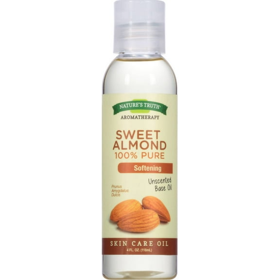 Nature's Truth 100% Pure Unscented Skin Care Base Oil, Sweet Almond 4 oz (Pack of 2)