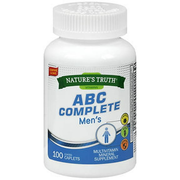 Nature's Truth ABC Complete Men's Vitamin 50+, Gluten Free, 100ct, 2-Pack
