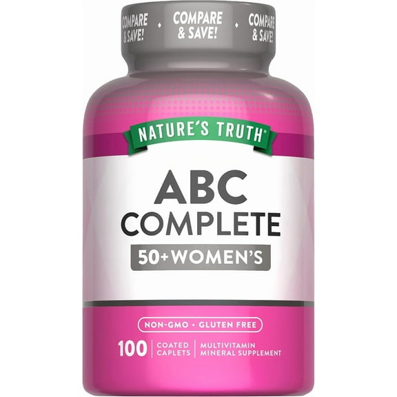 Senior ABC Complete Multivitamin For Women Over 50 Plus | 100 Caplets | Non-GMO & Gluten Free | by Nature's Truth
