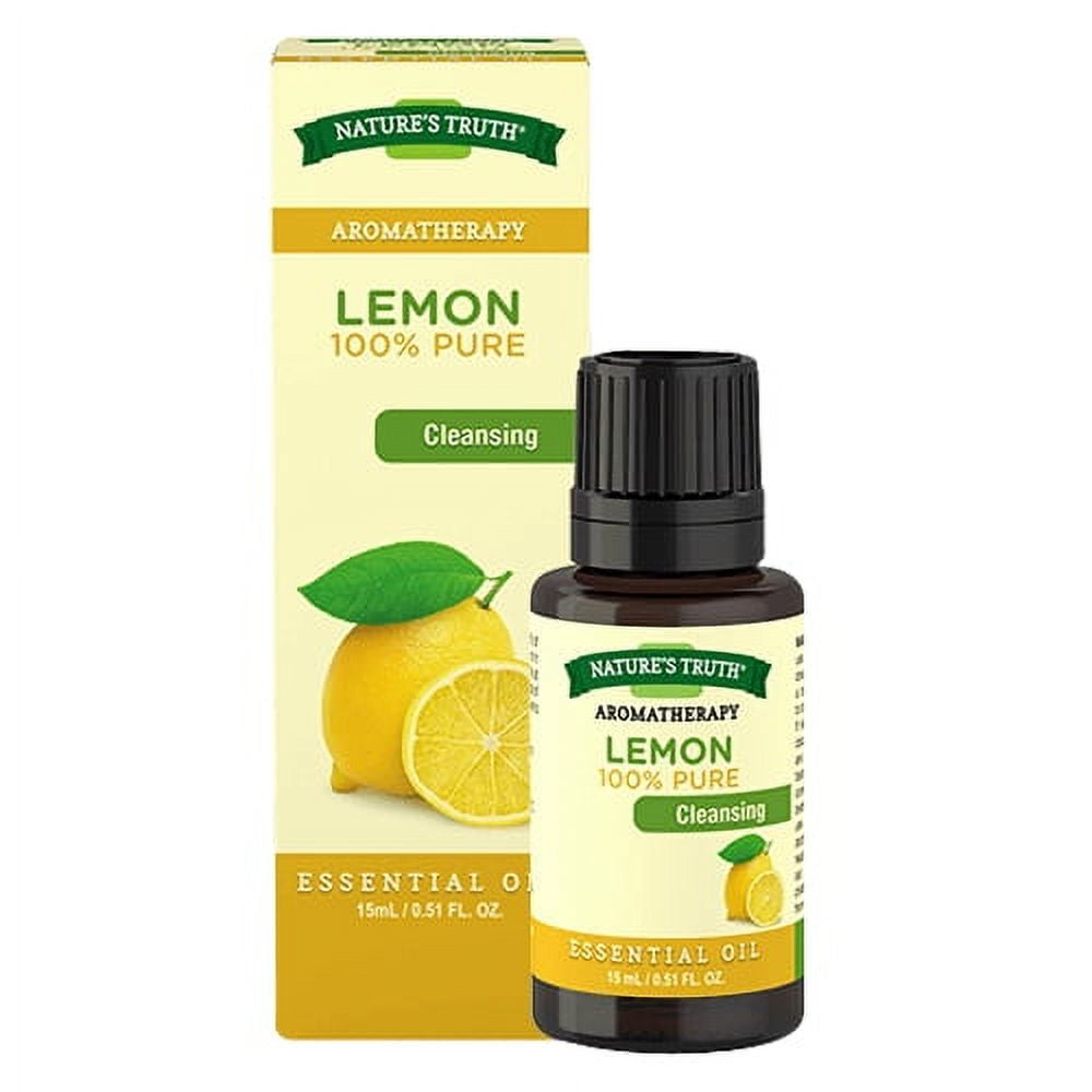 Lemon Essential Oil by White Naturals, Cheerful Aromatherapy Scent, Cold Pressed, 100% Pure, Vegan, Child Resistant Cap, 1 Ounce